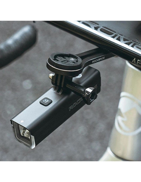 Lampka rowerowa rockbros rhl1500 przednia 5000mah 1500lm ipx6 - czarna