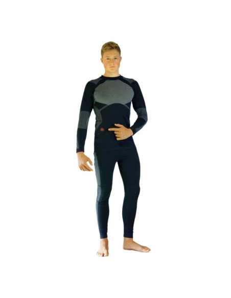 Glovii ogrzewany zestaw bielizny termoaktywnej bluza i spodnie, rozmiar l, czarny, baterie i ładowarka w zestawie, gxbl