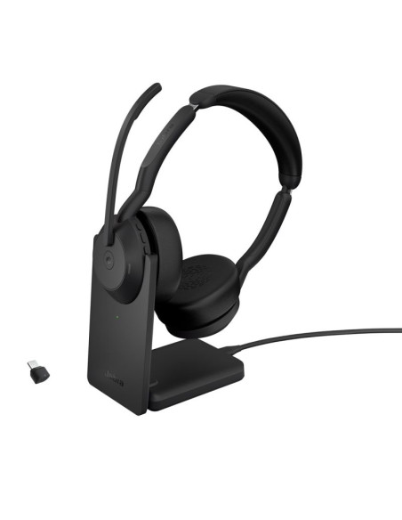 Zestaw słuchawkowy bezprzewodowy jabra evolve2 55, link380c ms stereo stand