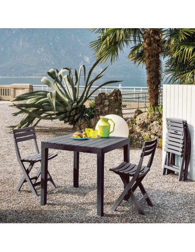 Zestaw 4 krzeseł cateringowych składanych  plastikowych komodo antracyt