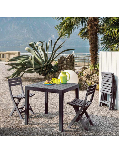 Zestaw 4 krzeseł cateringowych składanych  plastikowych komodo antracyt