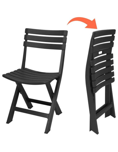 Zestaw 4 krzeseł cateringowych składanych  plastikowych komodo antracyt