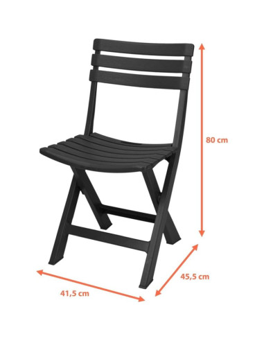 Zestaw 4 krzeseł cateringowych składanych  plastikowych komodo antracyt