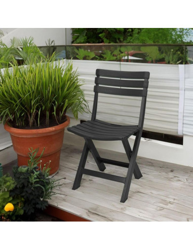 Zestaw 4 krzeseł cateringowych składanych  plastikowych komodo antracyt