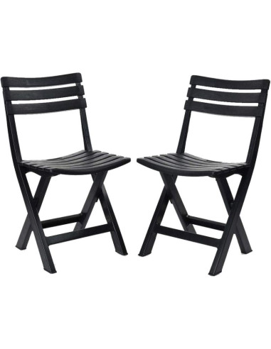 Zestaw 4 krzeseł cateringowych składanych  plastikowych komodo antracyt