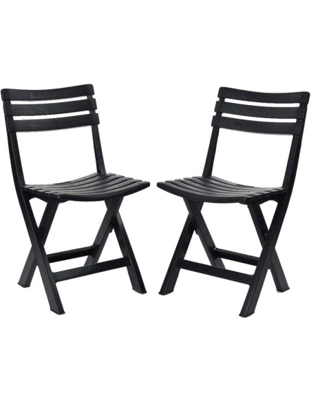 Zestaw 4 krzeseł cateringowych składanych  plastikowych komodo antracyt