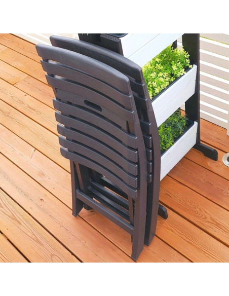 Zestaw 4 krzeseł cateringowych składanych  plastikowych komodo antracyt