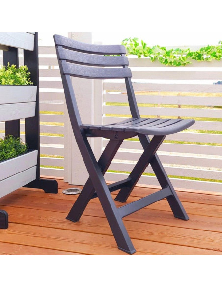 Zestaw 4 krzeseł cateringowych składanych  plastikowych komodo antracyt