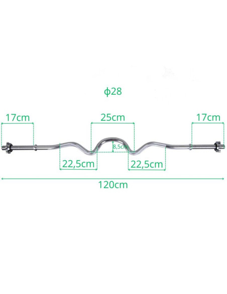 Gryf mocno łamany 120 cm enero fit fi28