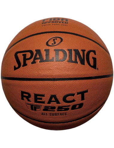 Piłka do koszykówki spalding react tf-250 logo fiba 76967z