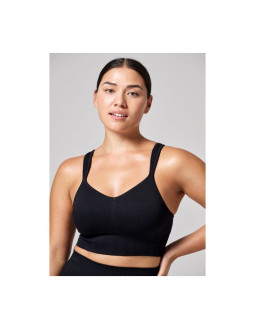 Stanik treningowy casall seamless rib padded sports bra czarny 2