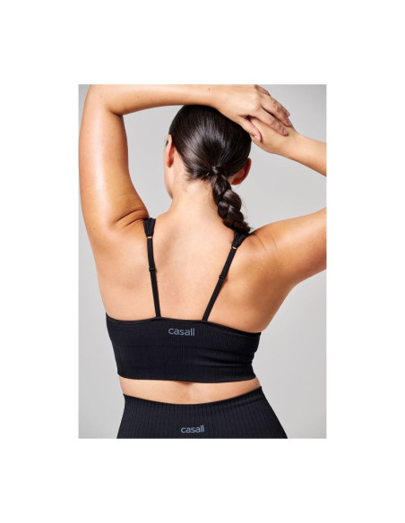 Stanik treningowy casall seamless rib padded sports bra czarny