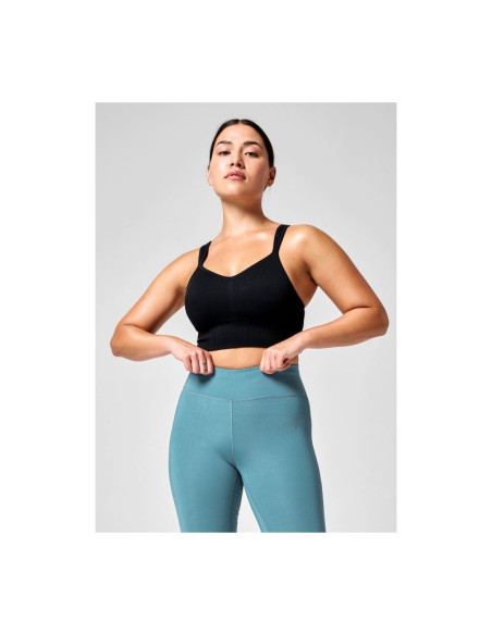 Stanik treningowy casall seamless rib padded sports bra czarny