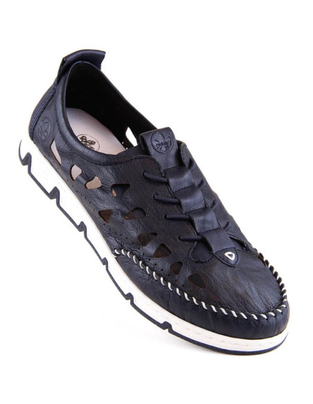 Skórzane półbuty ażurowe rieker w rkr652