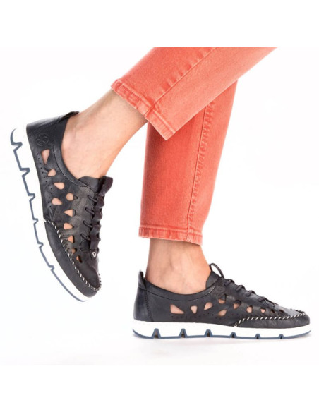 Skórzane półbuty ażurowe rieker w rkr652