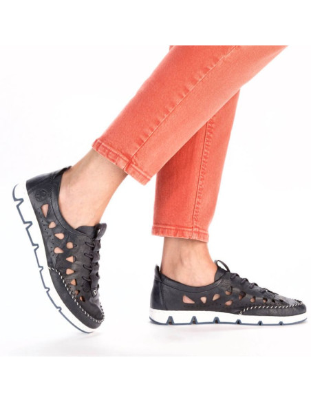 Skórzane półbuty ażurowe rieker w rkr652