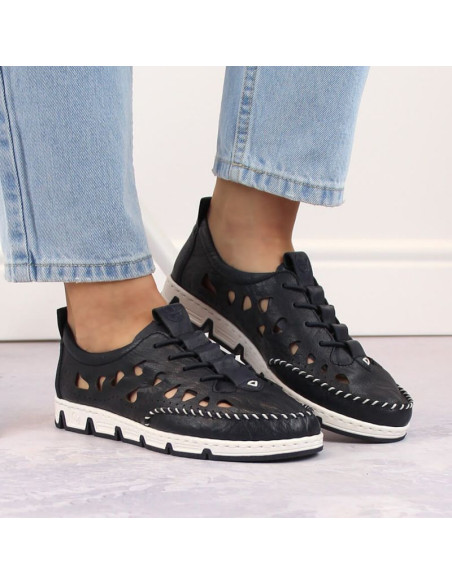 Skórzane półbuty ażurowe rieker w rkr652