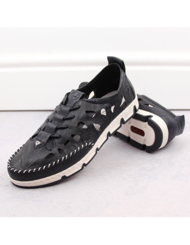 Skórzane półbuty ażurowe rieker w rkr652