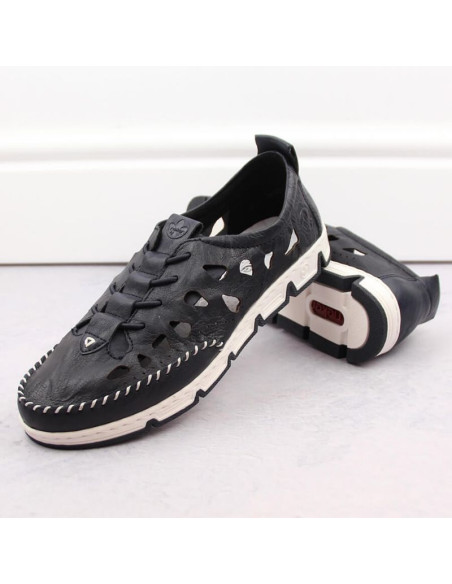 Skórzane półbuty ażurowe rieker w rkr652