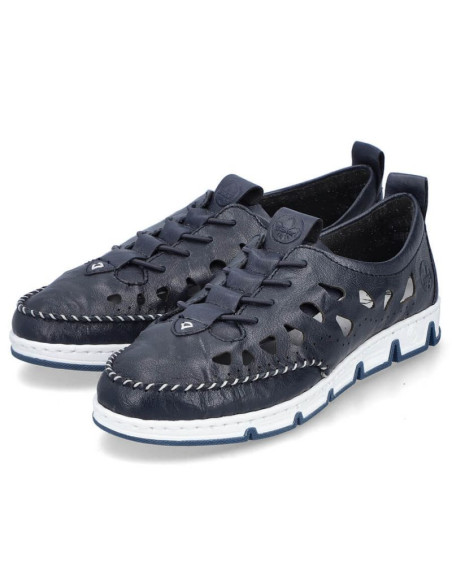 Skórzane półbuty ażurowe rieker w rkr652