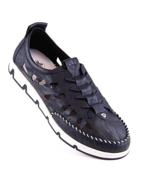 Skórzane półbuty ażurowe rieker w rkr652