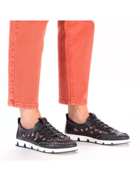 Skórzane półbuty ażurowe rieker w rkr652