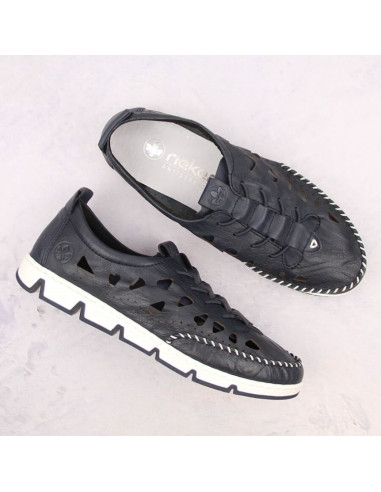 Skórzane półbuty ażurowe rieker w rkr652