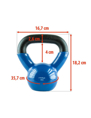 Kettlebell żeliwny blue hms knv