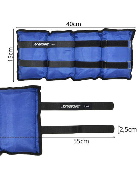 Obciążenie na przeguby niebieskie 4kg (2x2kg) enero fit
