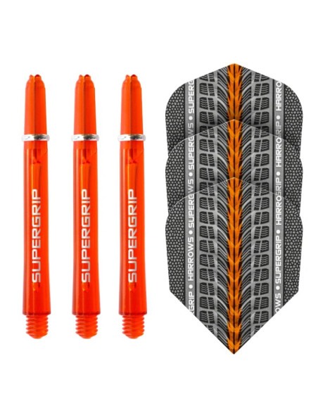 Harrows twin pack shafty supergrip + piórka supergrip