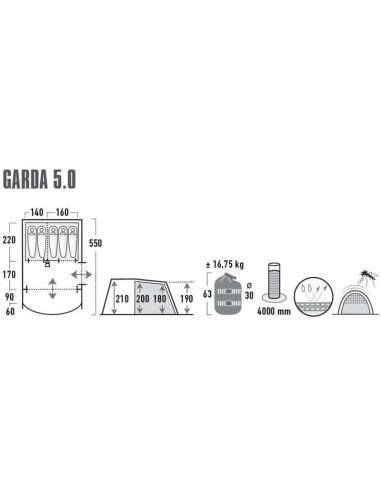 Namiot high peak garda 5.0 11823