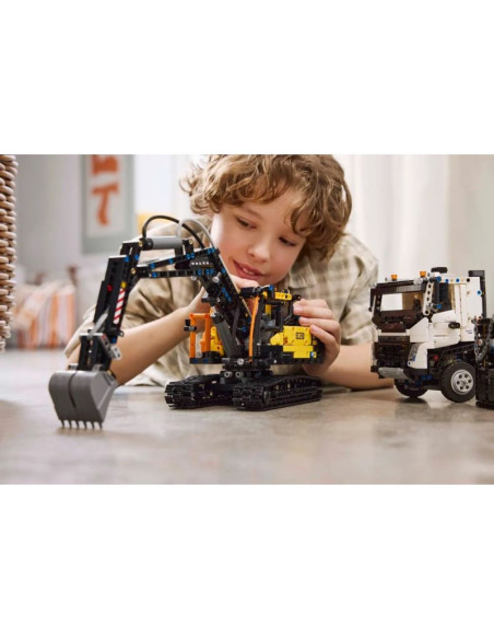Lego technic 42175 ciężarówka volvo fmx i koparka ec230 electric