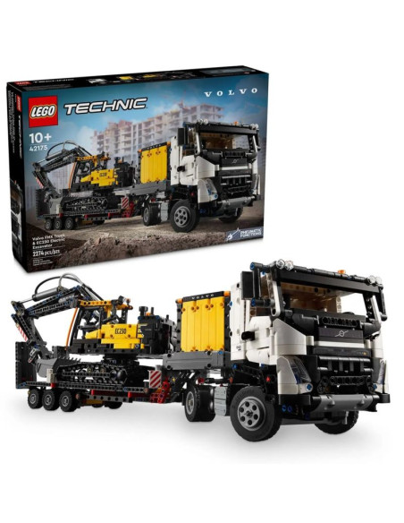 Lego technic 42175 ciężarówka volvo fmx i koparka ec230 electric