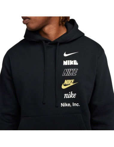 Nike bluza męska z kapturem club bb po hoodie mlogo dx0783-010