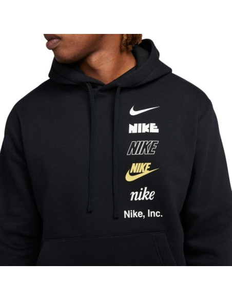 Nike bluza męska z kapturem club bb po hoodie mlogo dx0783-010