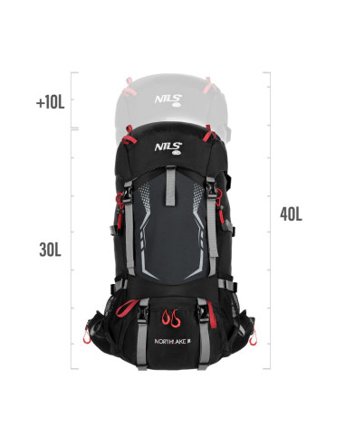 Nc1993 plecak turystyczny czarny northlake 30l+10 nils camp