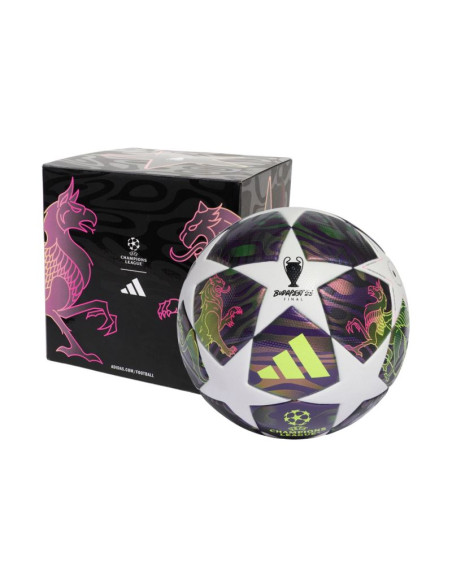 Piłka nożna adidas ucl 25/26 final league box fioletowo-biała jx9101