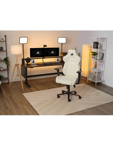 Corsair tc500 luxe fotel dla gracza tapicerowane siedzisko beżowy