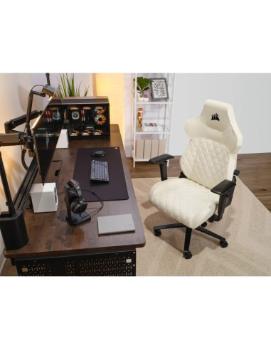 Corsair tc500 luxe fotel dla gracza tapicerowane siedzisko beżowy