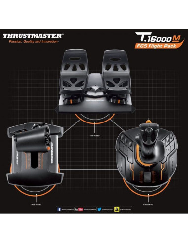 Thrustmaster joystick t16000m flight pack (pc)