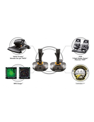 Thrustmaster t.16000m fcs space sim duo czarny, pomarańczowy usb joystick analogowa/cyfrowa pc