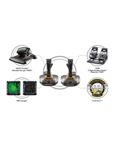 Thrustmaster t.16000m fcs space sim duo czarny, pomarańczowy usb joystick analogowa/cyfrowa pc