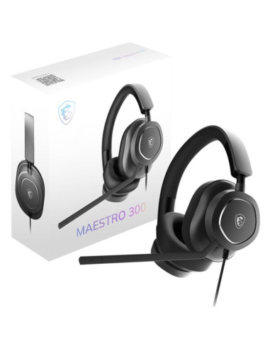 Msi maestro 300 zestaw słuchawkowy przewodowa opaska na głowę gaming usb type-c / usb type-a czarny