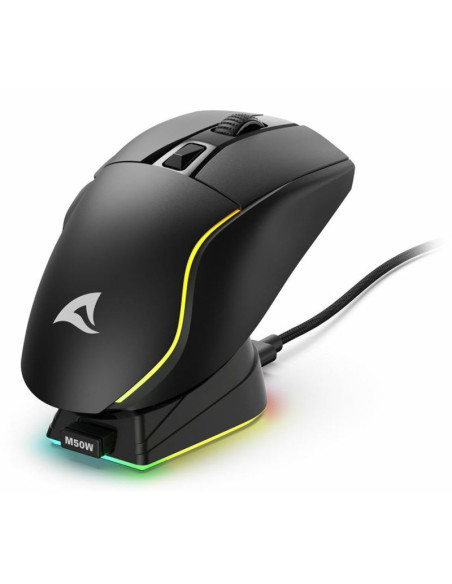 Mysz optyczna rgb skiller sgm50w czarna + stacja