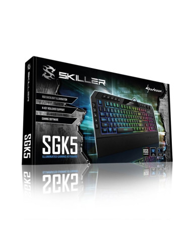 Klawiatura gamingowa sharkoon skiller sgk5 usb qwertz niemiecki czarna