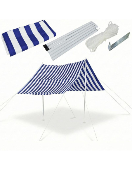 Namiot zadaszenie żagiel przeciwsłoneczny z słupkami 3x1,7m niebieski