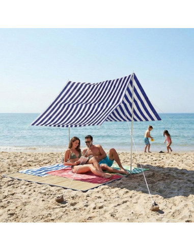 Namiot zadaszenie żagiel przeciwsłoneczny z słupkami 3x1,7m niebieski