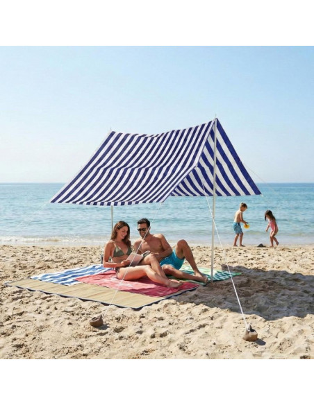 Namiot zadaszenie żagiel przeciwsłoneczny z słupkami 3x1,7m niebieski