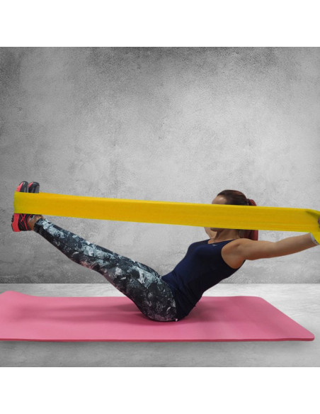 Guma fitness profit long light 200x15x0,35cm żółta dk 2227