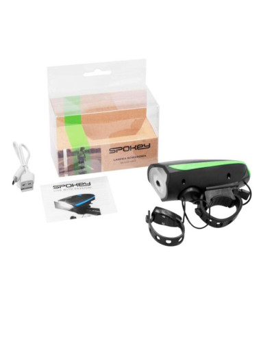 Lampka rowerowa z klaksonem spokey raini